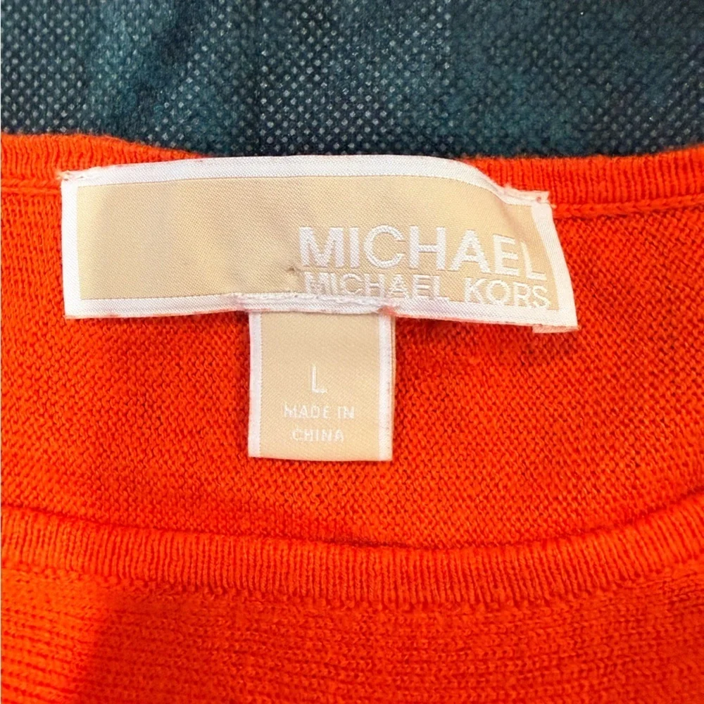 🔥Michael Kors Women's Orange Long Sleeve Top Sz L EUC🔥